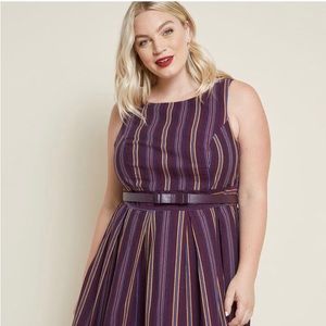 NWOT Modcloth purple striped dress. Size 2X